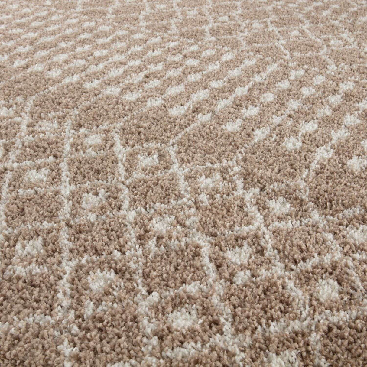 Moroccan Beige Shaggy Rug 1020 by The Rugs