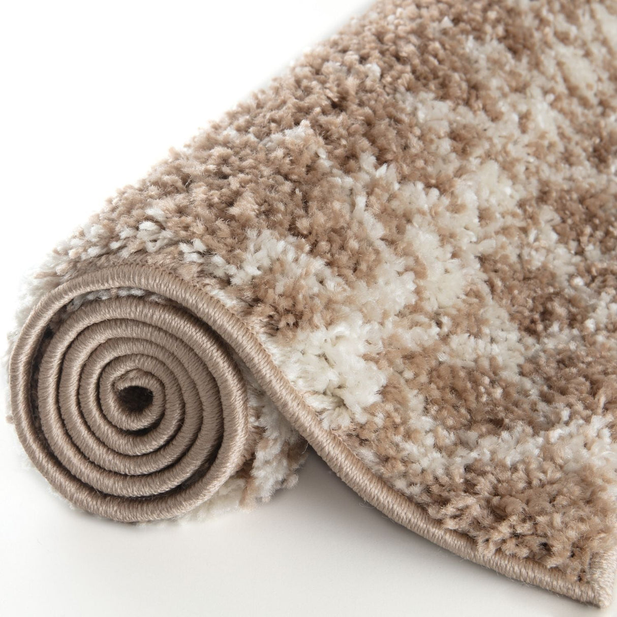 Moroccan Beige Shaggy Rug 1020 by The Rugs