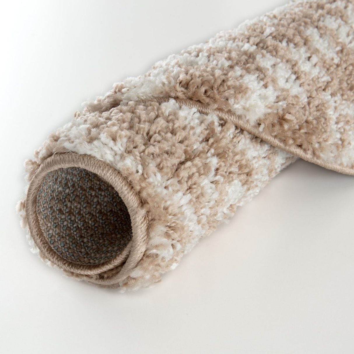 Moroccan Beige Shaggy Rug 1020 by The Rugs