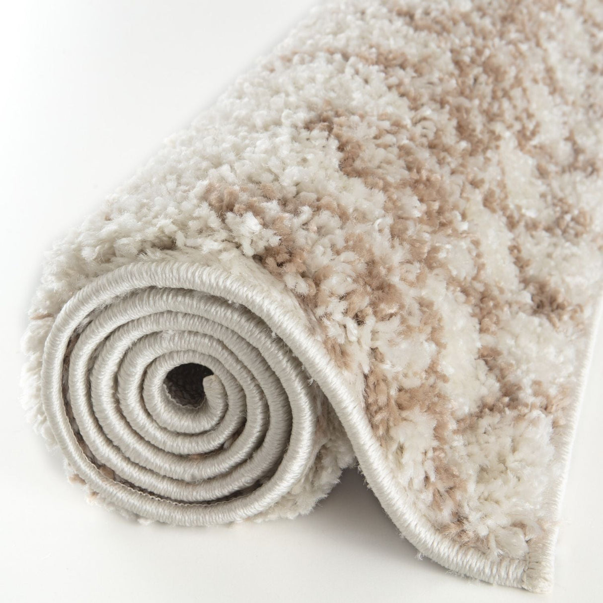 Moroccan Ivory Beige Shaggy Rug | 100% polypropylene