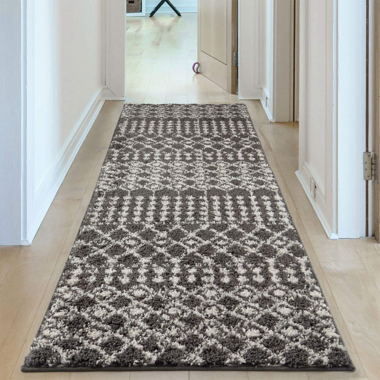 The Rugs Moroccan Dark Grey Shaggy Rug | 1040