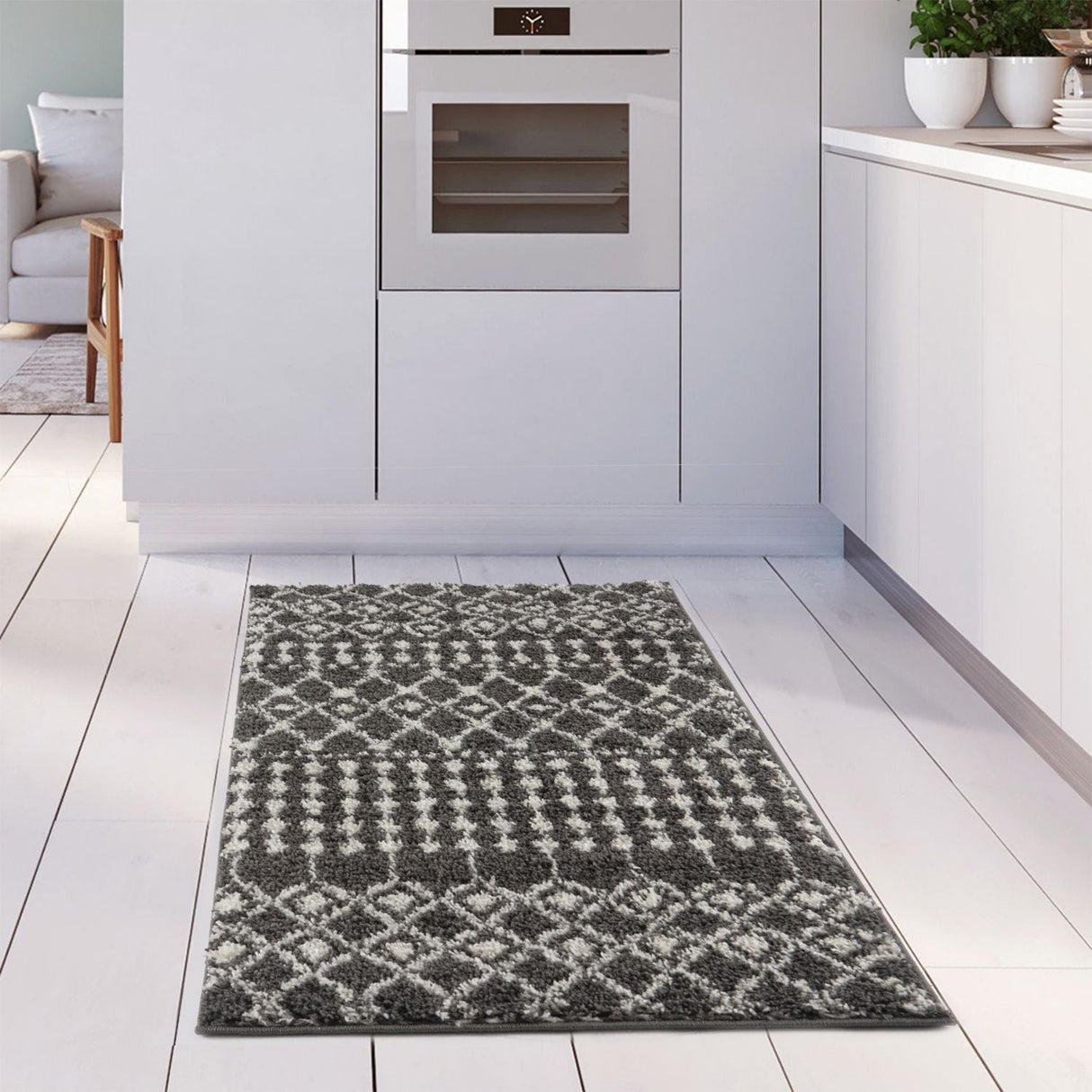 The Rugs Moroccan Dark Grey Shaggy Rug | 1040