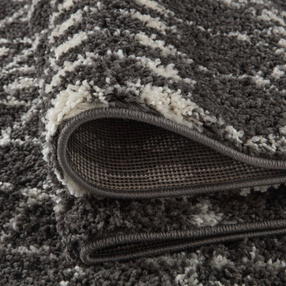 The Rugs Moroccan Dark Grey Shaggy Rug | 1040