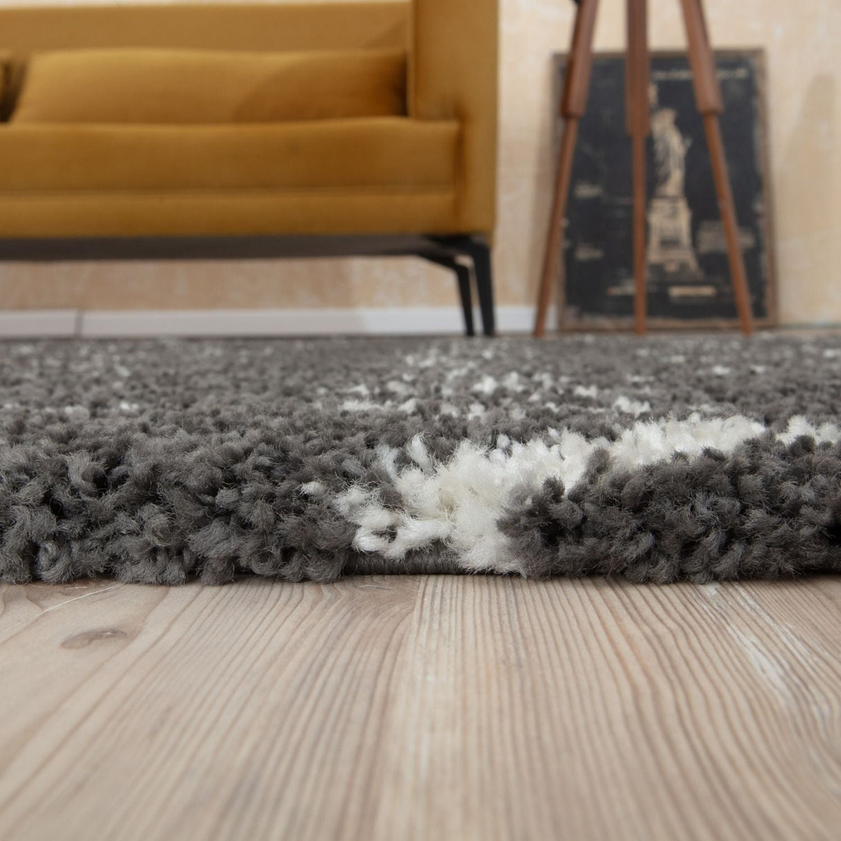 The Rugs Moroccan Dark Grey Shaggy Rug | 1040
