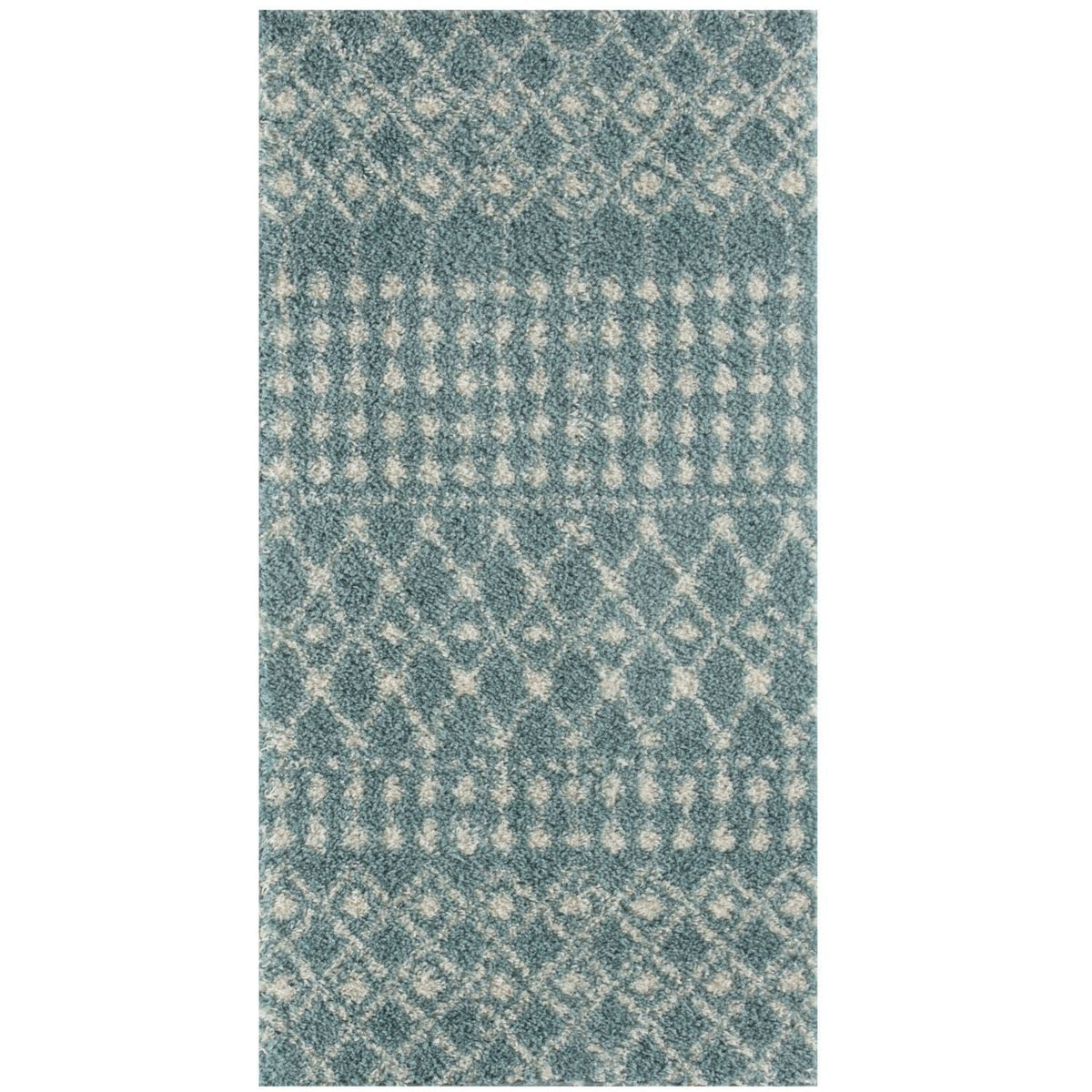Moroccan Duck Egg Blue Shaggy Rug 1050 | The Rugs