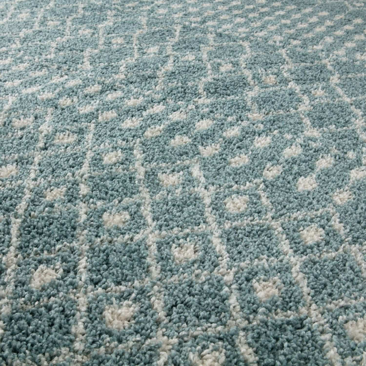 Moroccan Duck Egg Blue Shaggy Rug 1050 | The Rugs