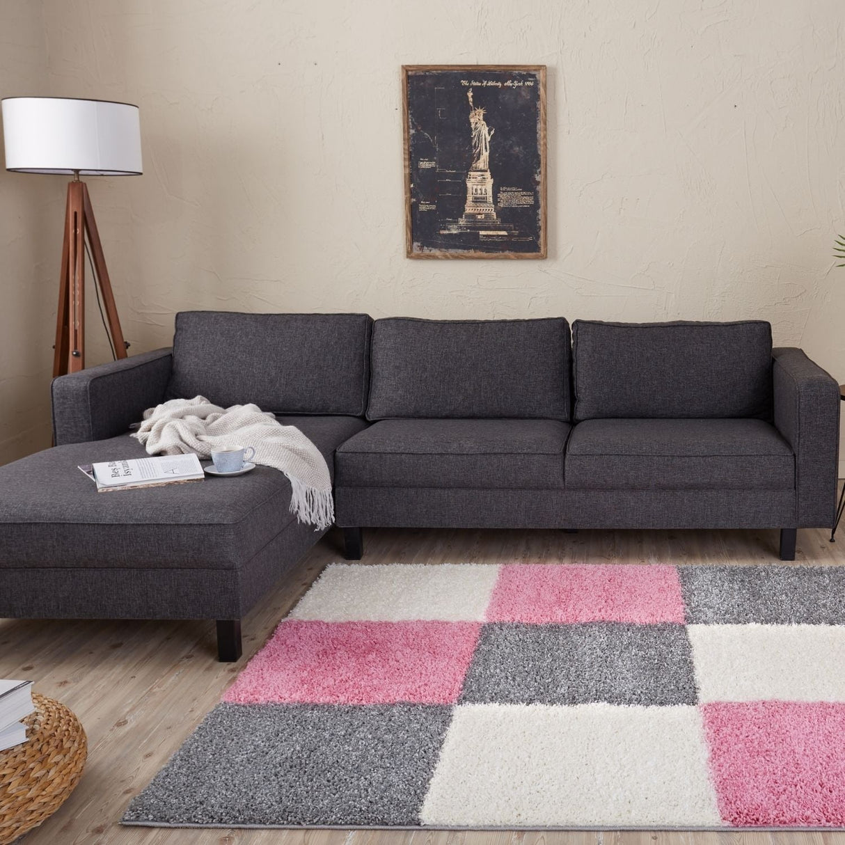 The Rugs Myshaggy Geometric Pink Rug