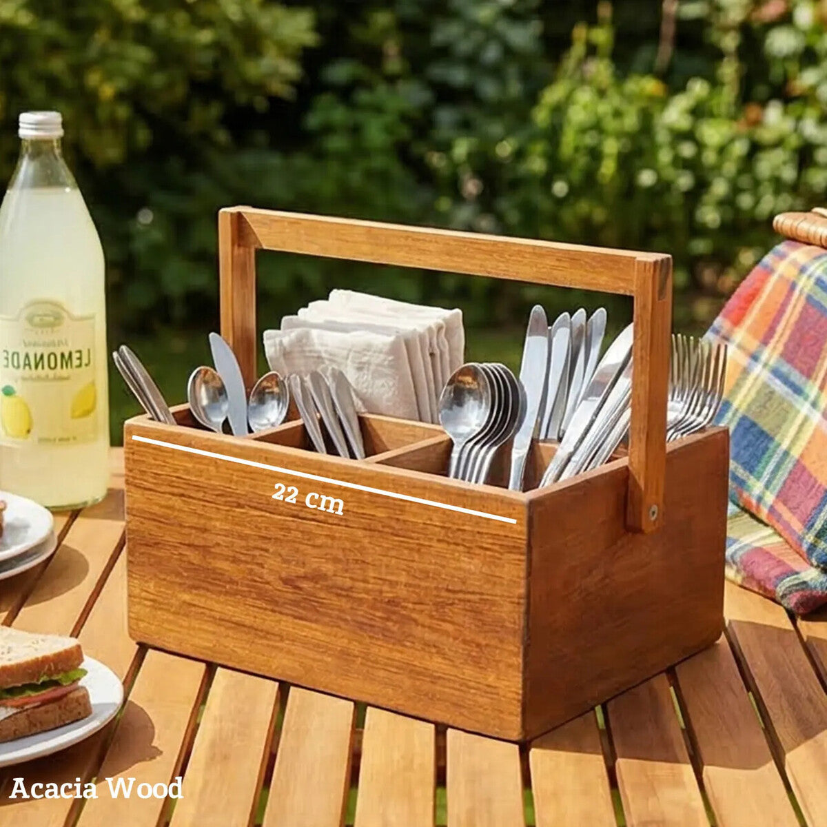 Orsina Socorro Acacia Cutlery Caddy