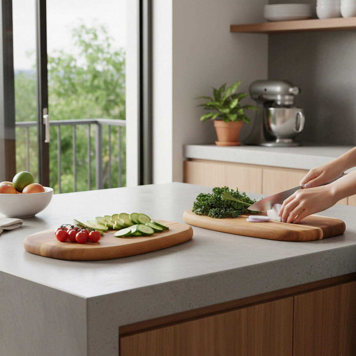 Orsina Kora Set of 2 Acacia Serving and Chopping Boards