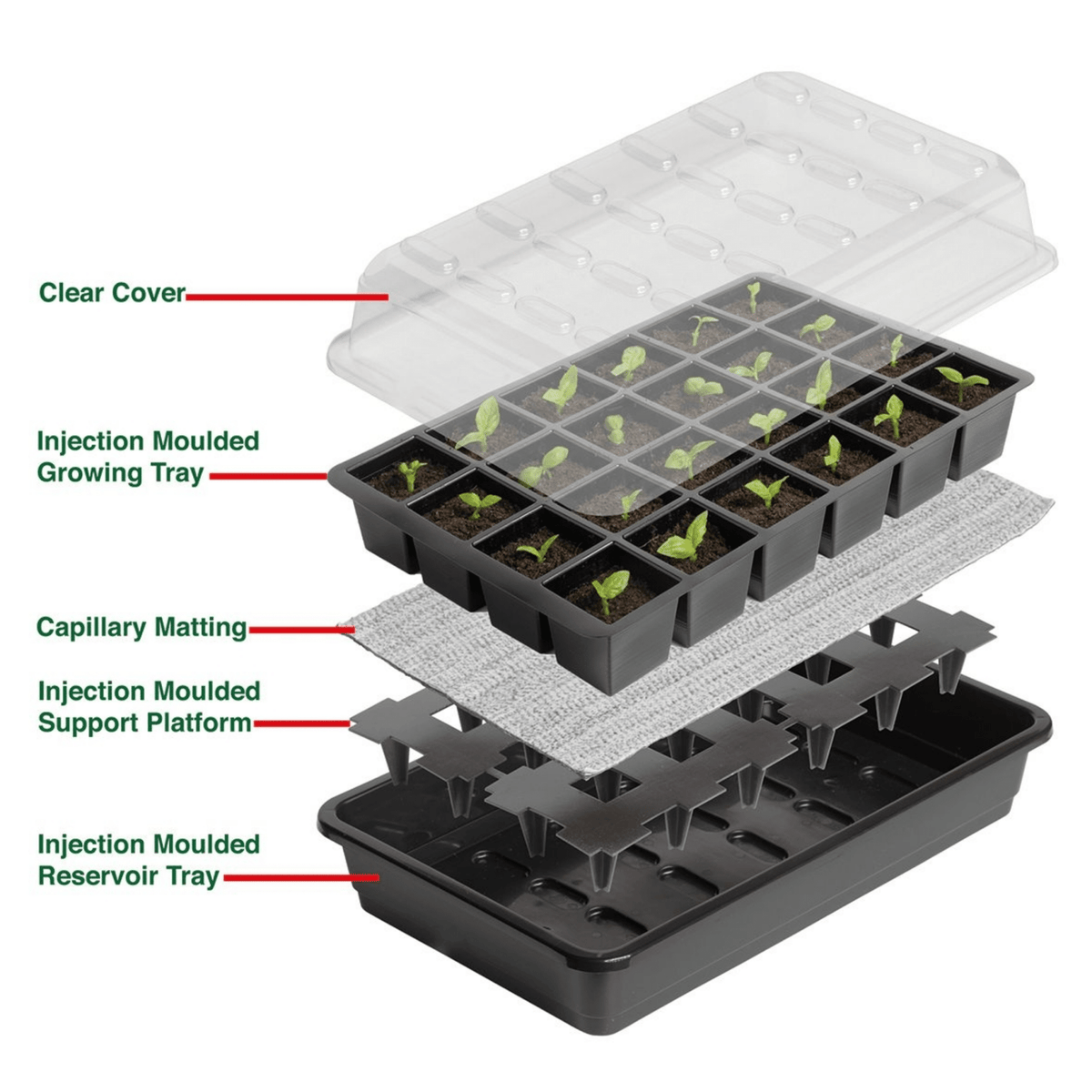 AllotMate Essentials 12 Cell Self-Watering Seed Success Kit