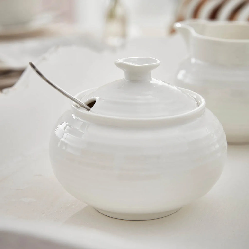 Portmeirion Sophie Conran Porcelain Covered Sugar Bowl, White