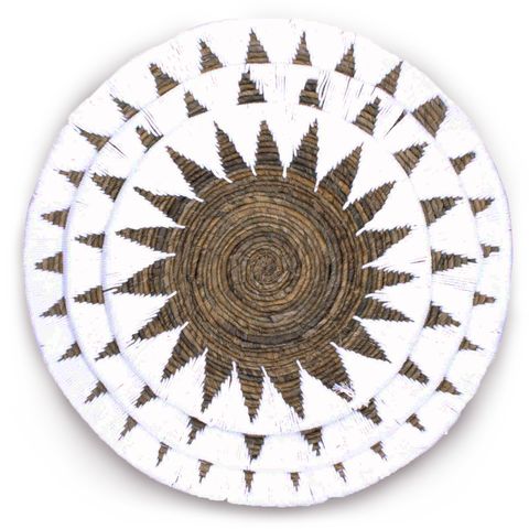 HatiNest Set of Three Seagrass Bowls Wall Art - Cream