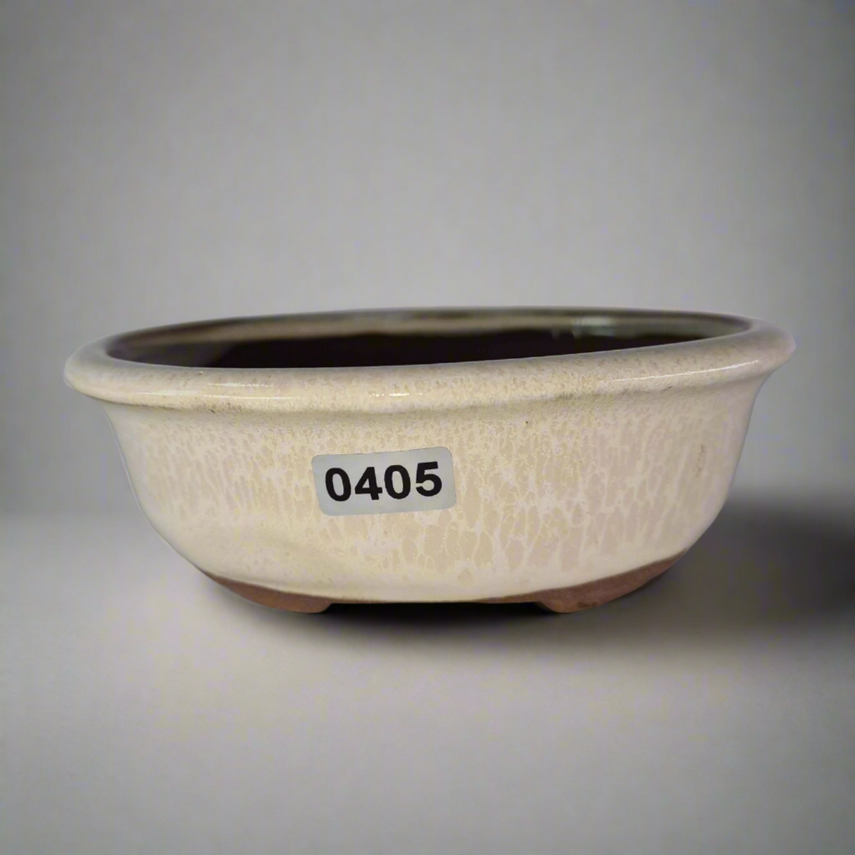 Yorkshire Bonsai White Glazed Oval Bonsai Pot - 13cm