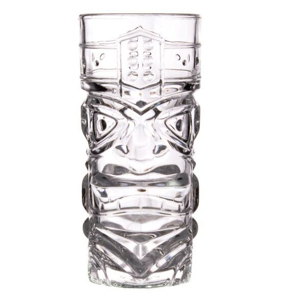 Jeray Bar Bespoke Clear Tiki Glasses Tumblers, 450ml, Pack of 4