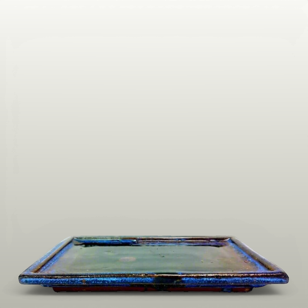 Yorkshire Bonsai Blue Glazed Bonsai Pot - 15cm