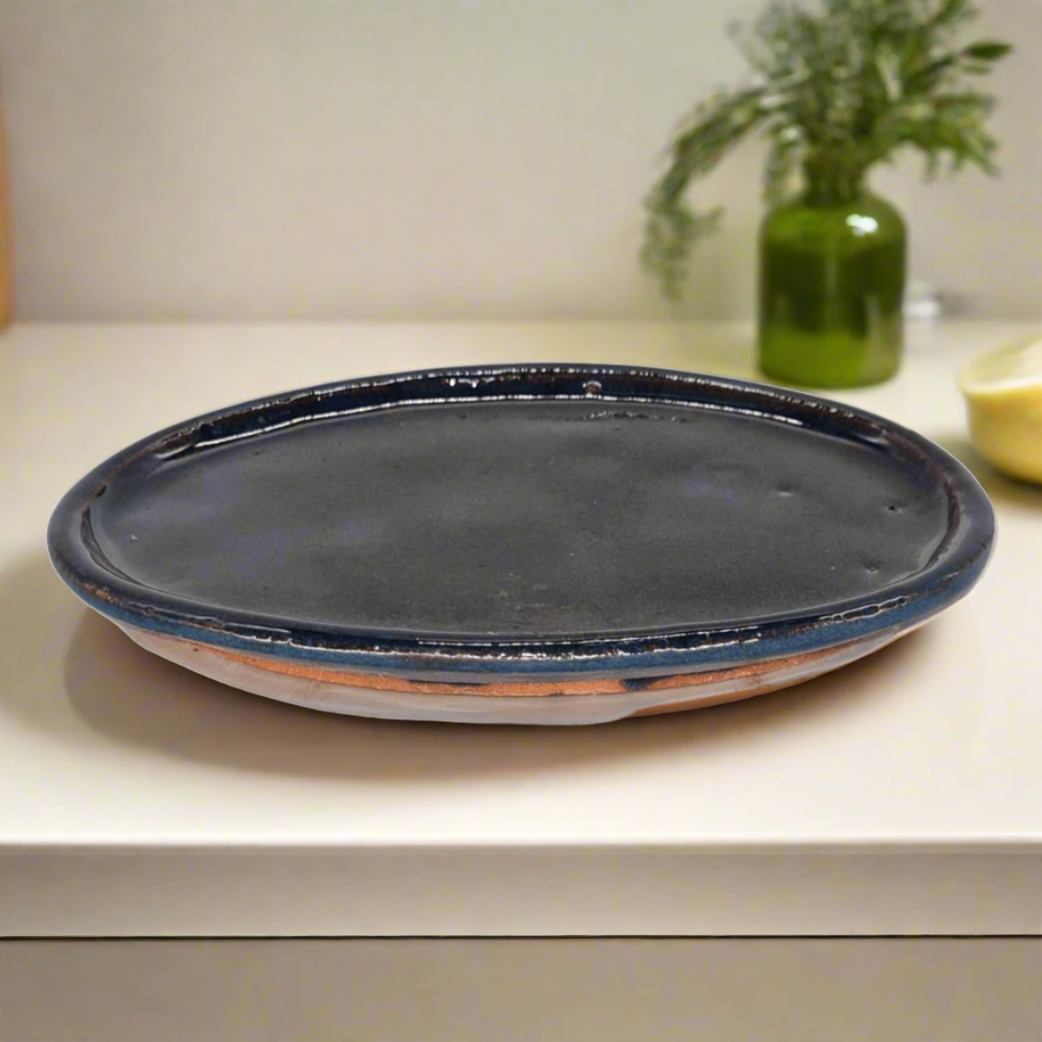 Yorkshire Bonsai Glazed Bonsai Drip Tray Oval - 20cm