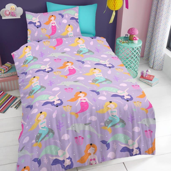 Blush & Bale Purple Mermaid Duvet Cover Set