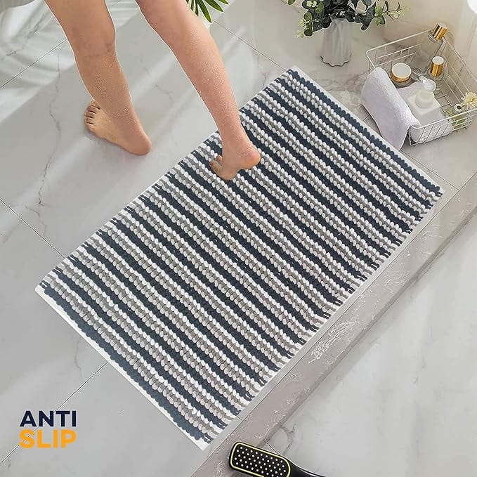 OLIVIA ROCCO 2 Piece Amalfi Super Soft Absorbent Bath Mat Set - 50x80 cm