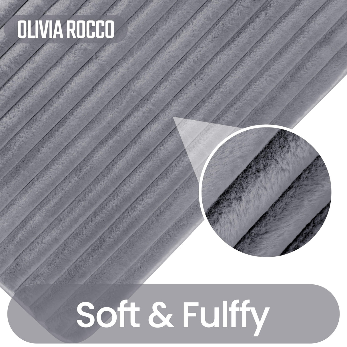 2 Piece Ribbed Bath Mat Set in Charcoal by OLIVIA ROCCO