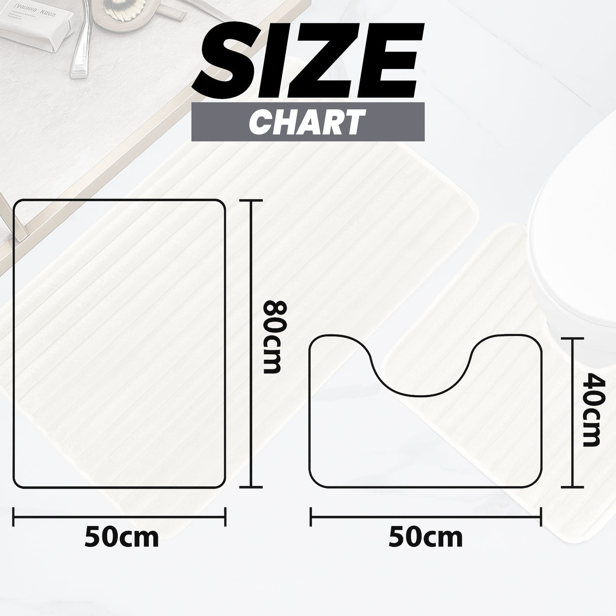 2 Piece Ribbed Bath Mat Set by OLIVIA ROCCO