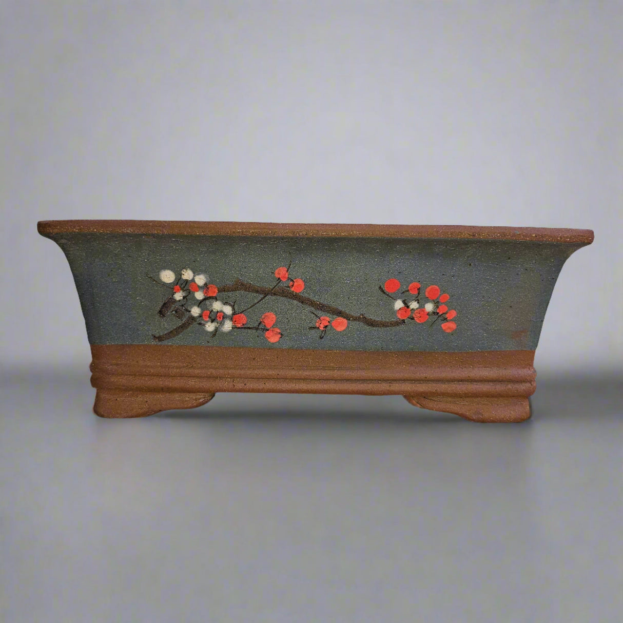 Yorkshire Bonsai Premium Unglazed Rectangular Bonsai Pot Brown