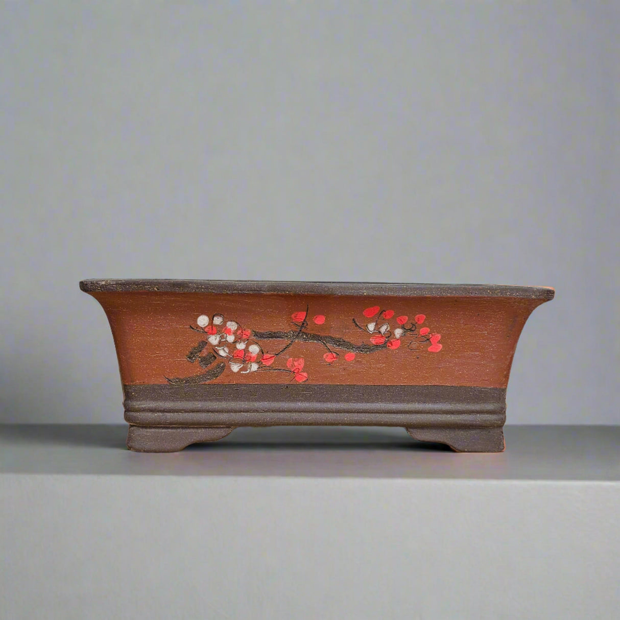 Yorkshire Bonsai Premium Unglazed Rectangular Bonsai Pot Brown