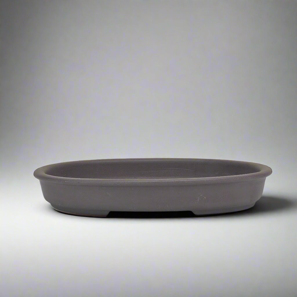 Yorkshire Bonsai Unglazed Brown Oval Bonsai Pot - 20cm