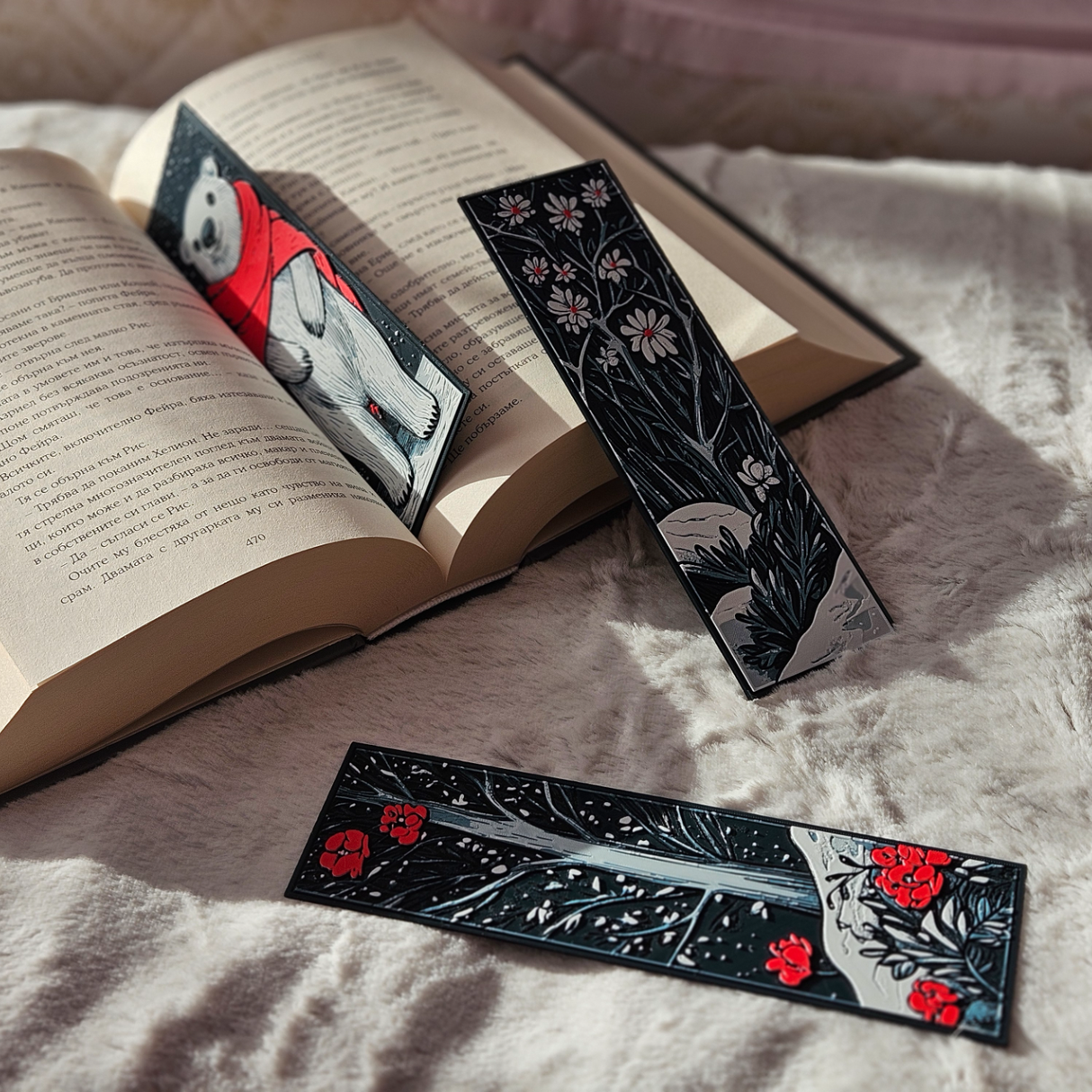 Filamora Studios Winter Bookmark Set – Polar Bear, Snowy Trees & Holiday Magic