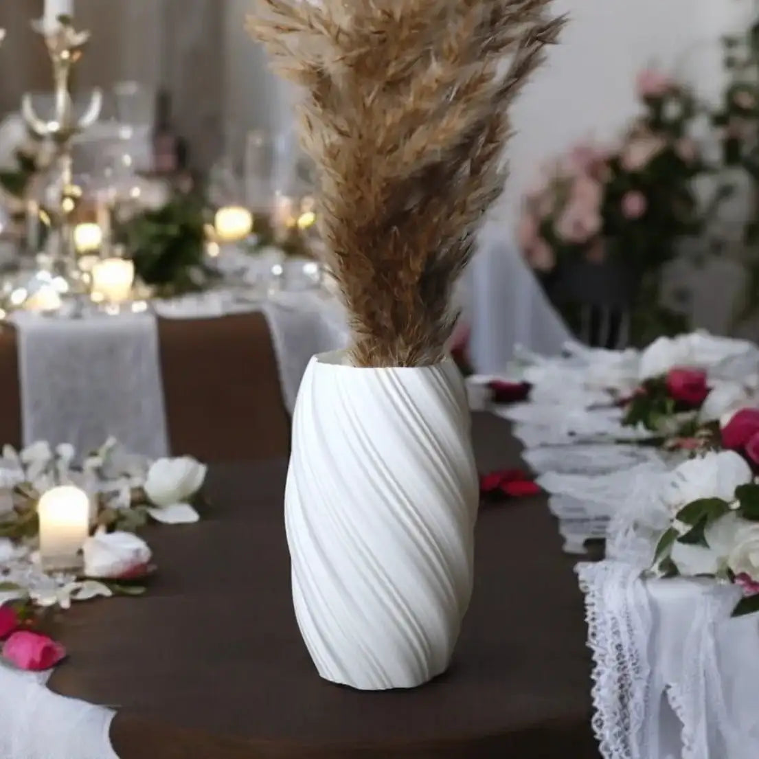 Filamora Studios Marvina Vase 3D Printed Decor for Dried Flowers