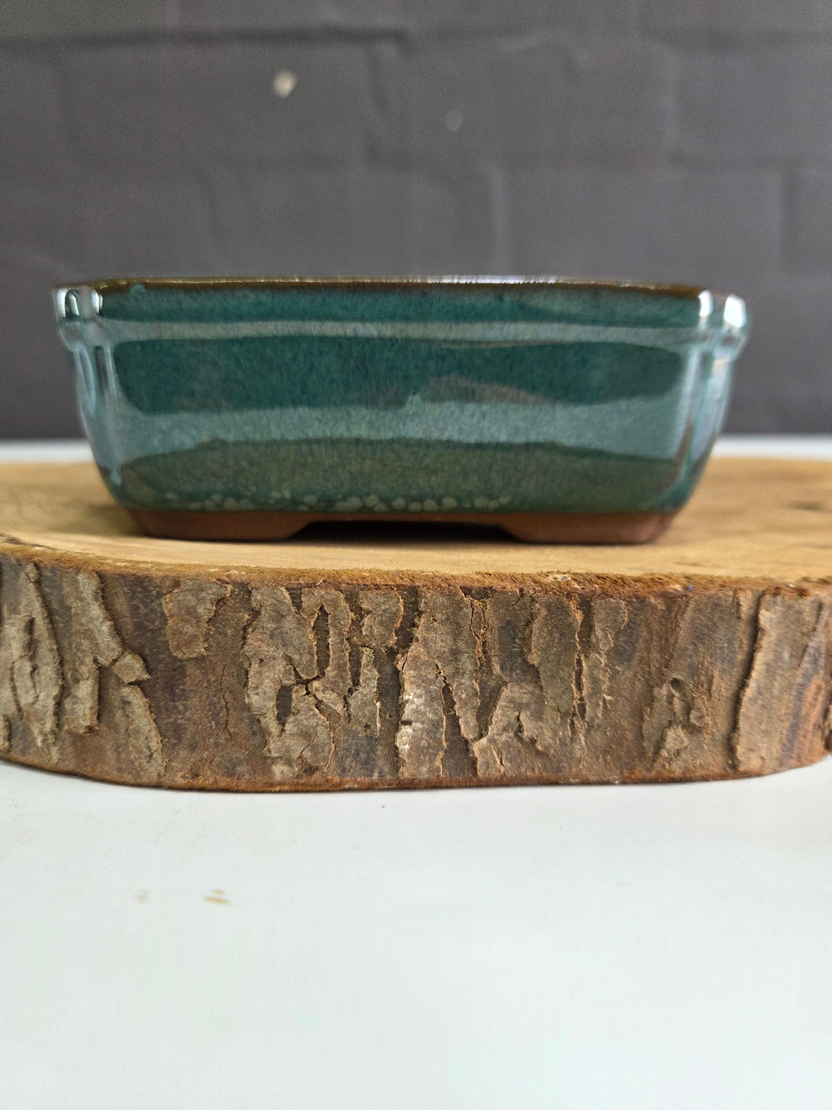 Yorkshire Bonsai Light Blue Glazed Bonsai Pot Rectangle 12cm
