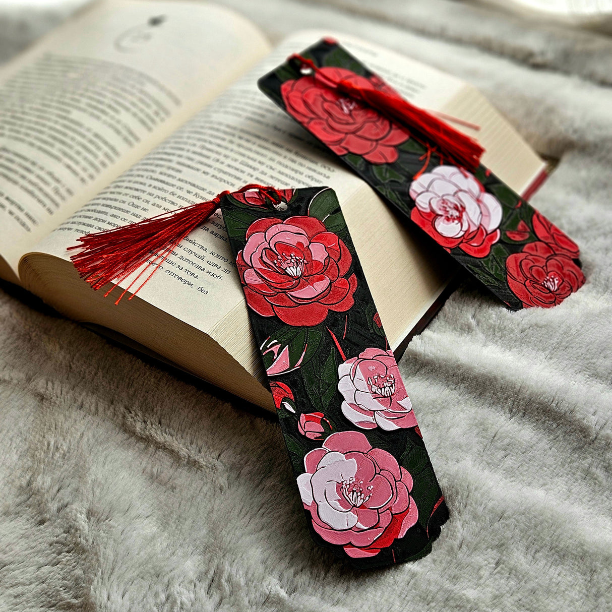 Filamora Studios Camellia Whispers 3D Floral Bookmark