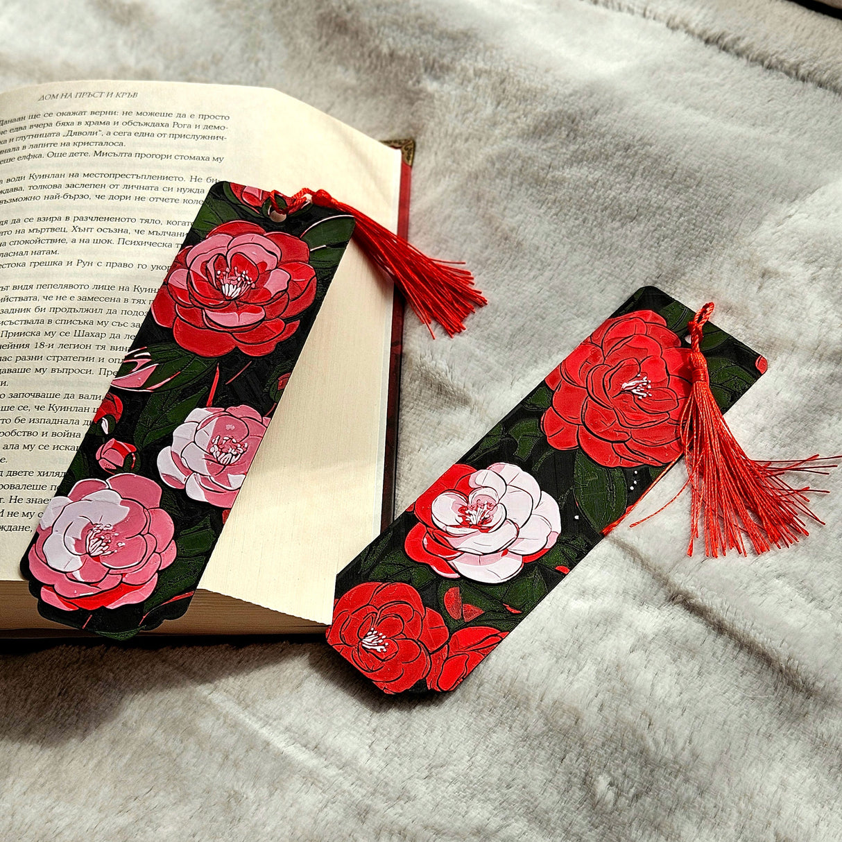 Filamora Studios Camellia Whispers 3D Floral Bookmark