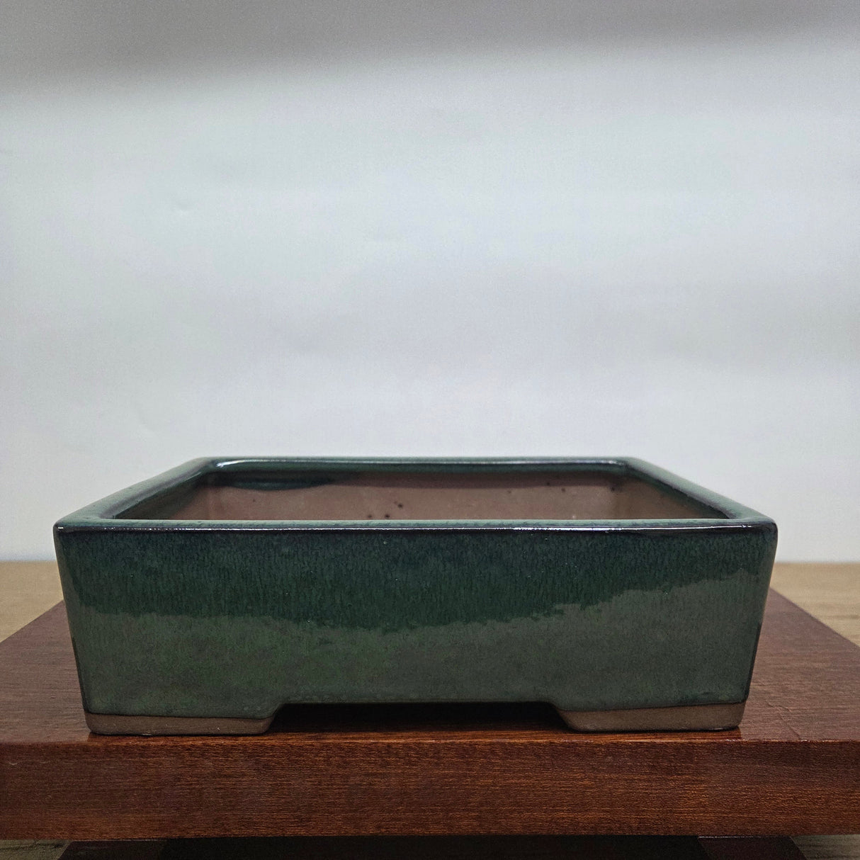 Yorkshire Bonsai Dark Green Glazed Bonsai Pot Rectangle - 25cm