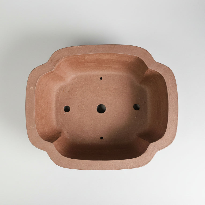 Yorkshire Bonsai Brown Floral Unglazed Bonsai Pot - 37cm