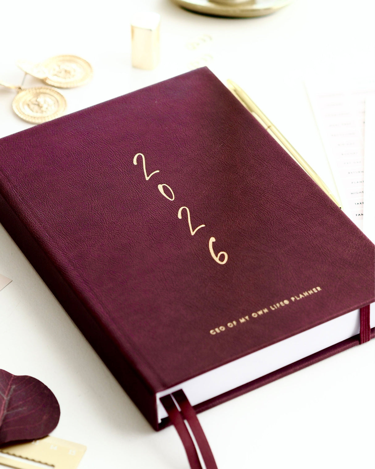 EllaIconic 2026 Daily Life Planner CEO of My Own Life® Burgundy Edition