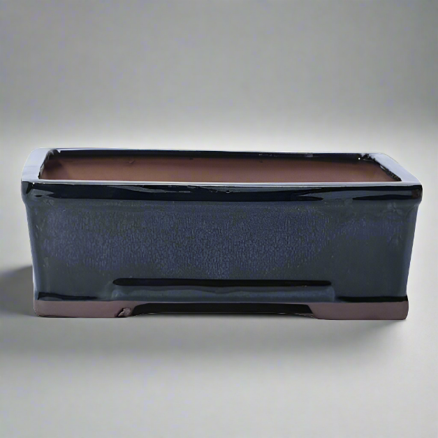 Yorkshire Bonsai Rectangular Glazed Bonsai Pot Black - 20cm