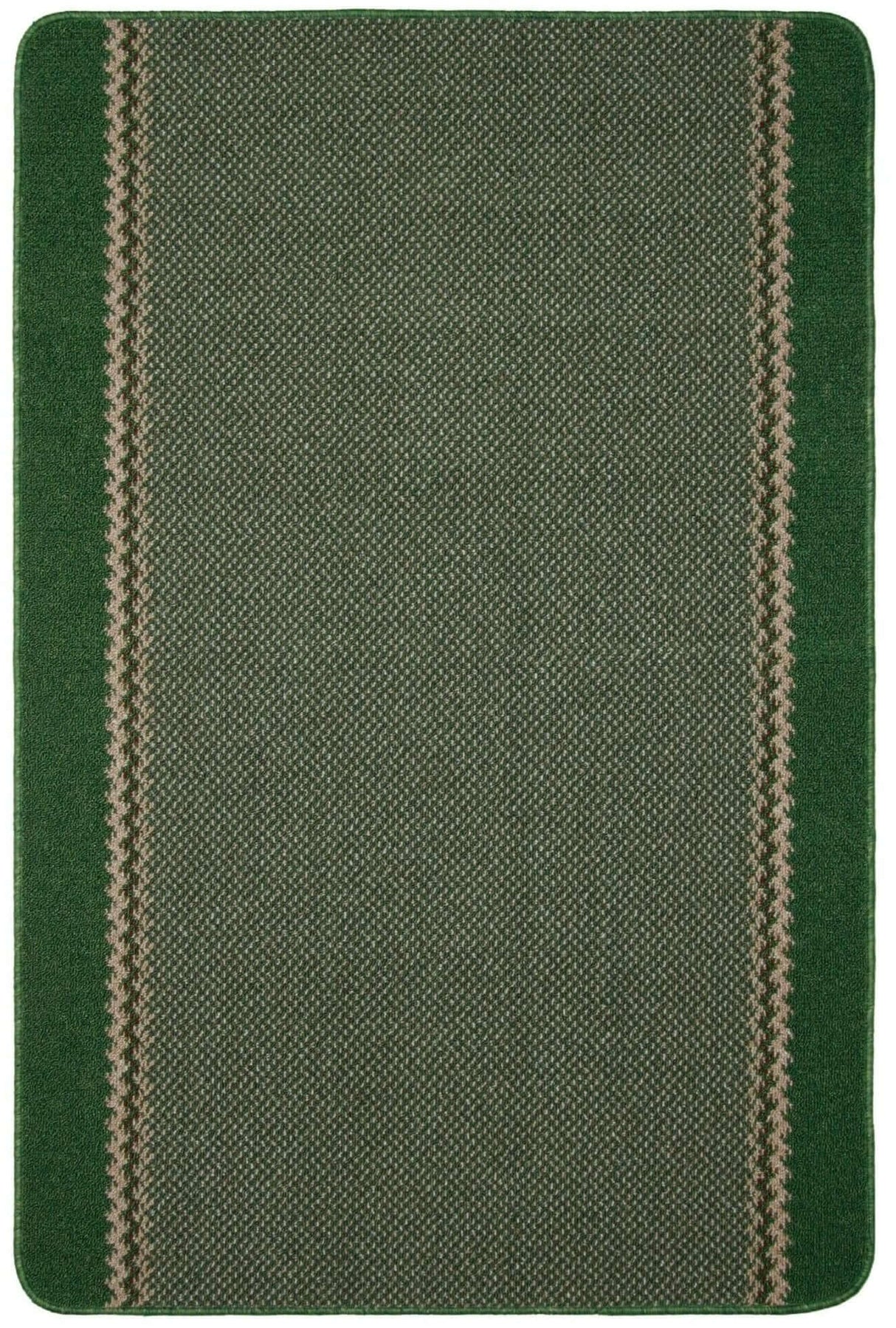 Washable Designer Bordered Green Easy‑Clean Floor Rug 116GR | The Rugs