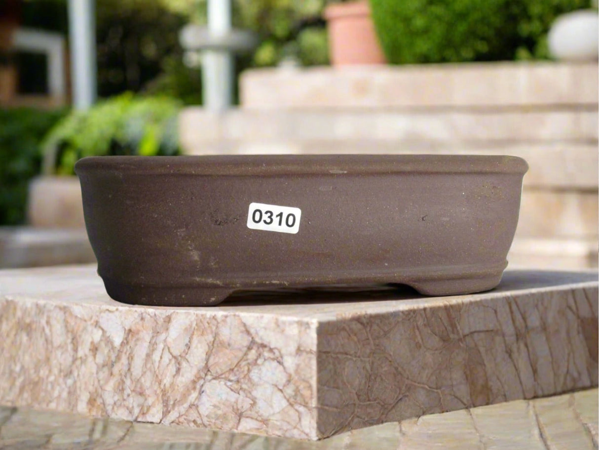Yorkshire Bonsai Unglazed Rectangular Bonsai Pot Brown - 21cm