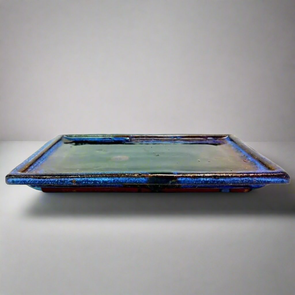 Yorkshire Bonsai Blue Glazed Bonsai Pot - 23cm