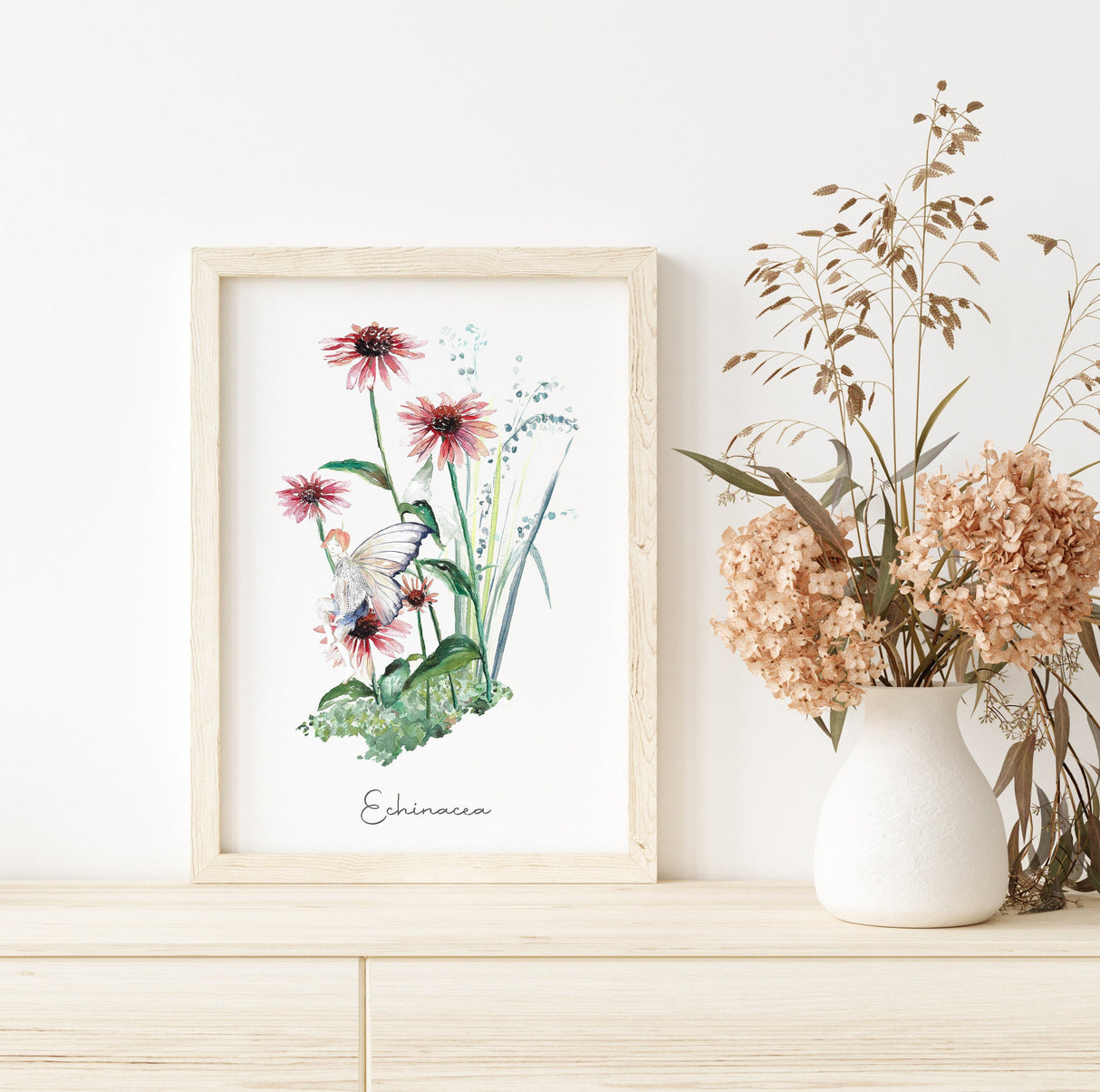 Echinacea Fairy Fine Art Print | Katie Hipwell Design