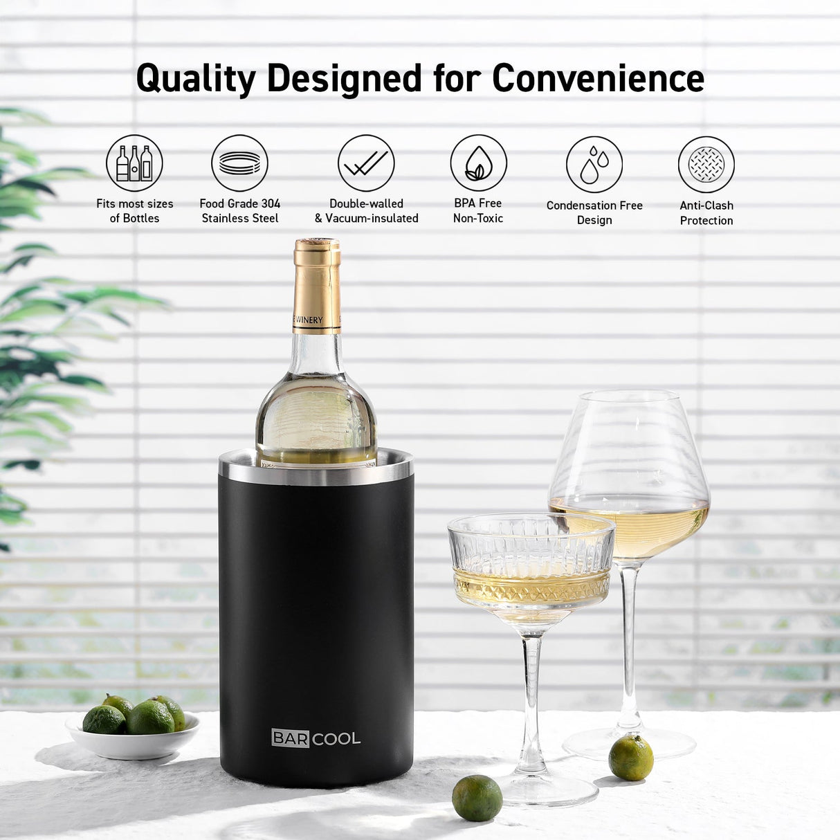 Subcold Barcool Black Stainless Steel Wine Cooler Sleeve