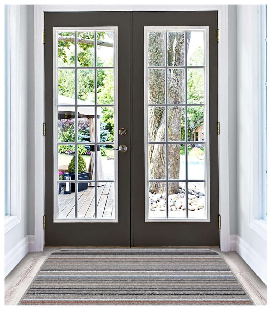The Rugs - Stockholm Grey/Clay Washable Mat