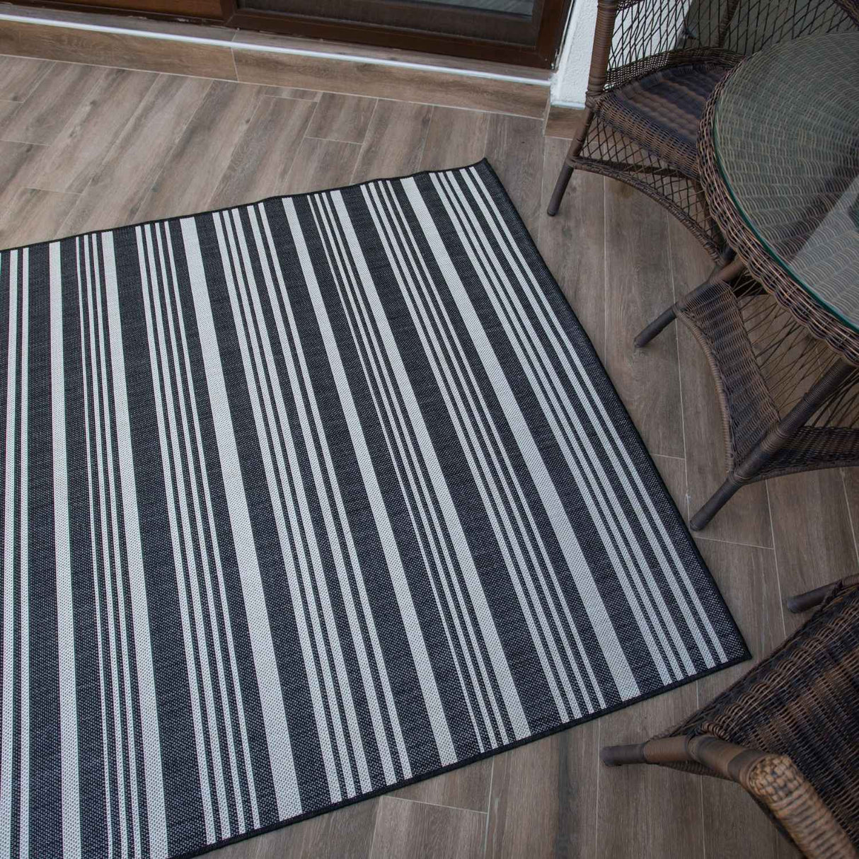 Ecology Outdoor Rug Black 300BL by The Rugs