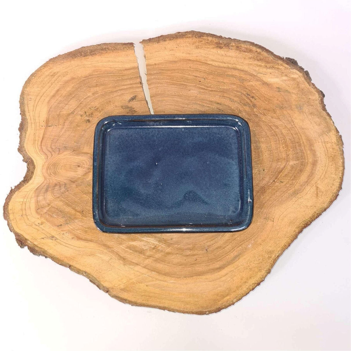 Yorkshire Bonsai Glazed Bonsai Drip Tray Rectangle Blue - 31cm
