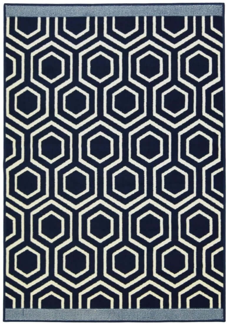 Maestro Honeycomb Navy Rug | 100% polypropylene