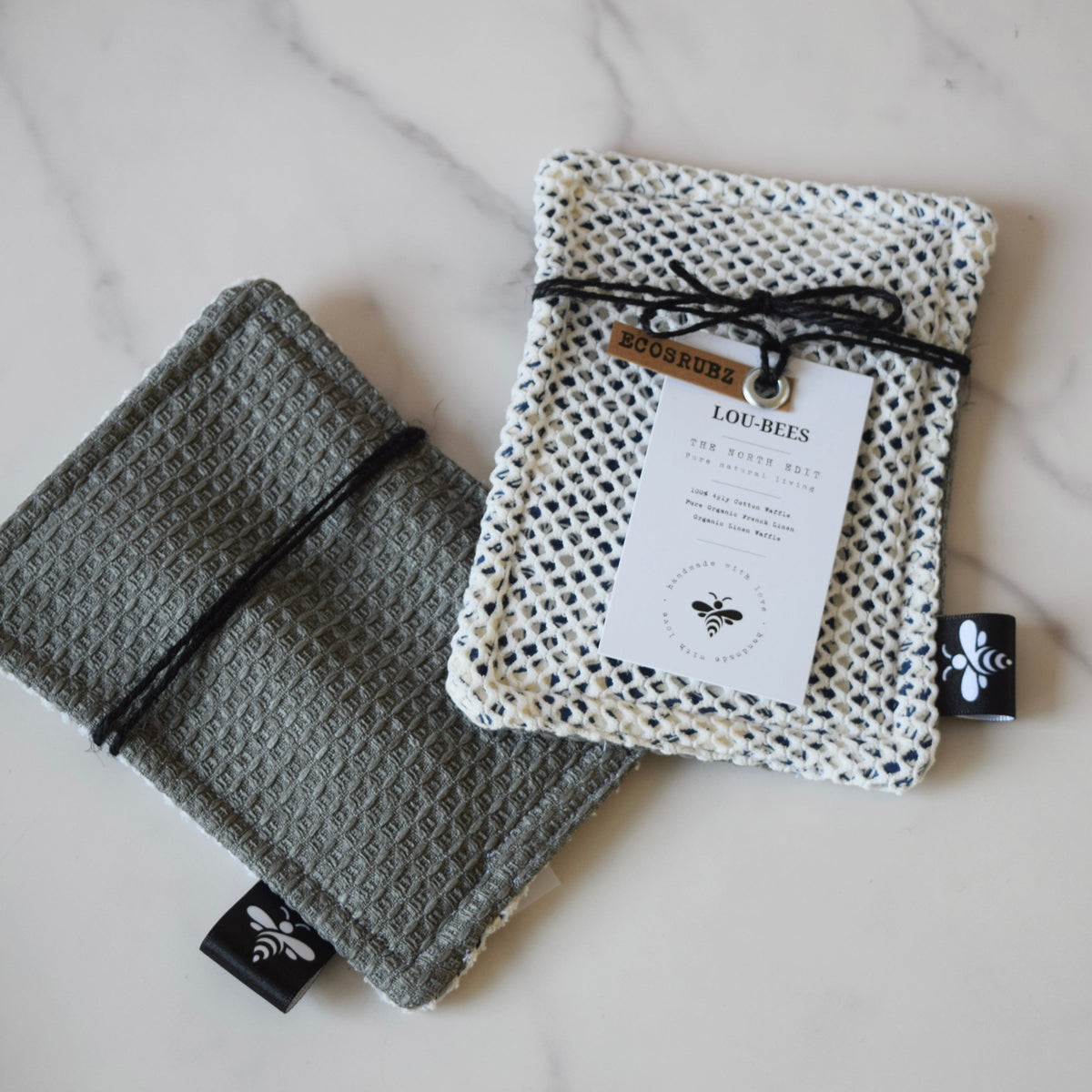 Lou-bees Grey Striped Linen Kitchen Trio