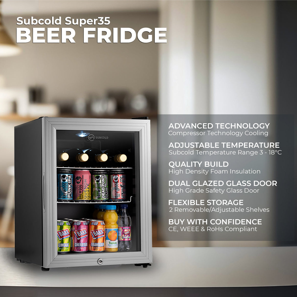 Subcold Super35 LED Beer Fridge | 33L
