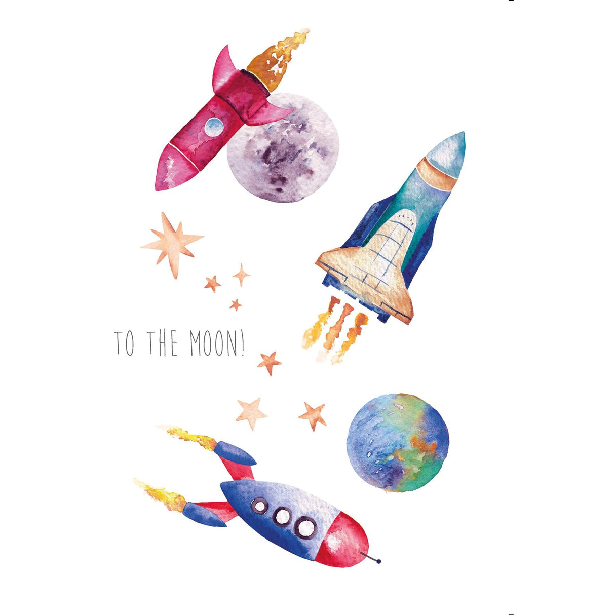 Rockets Outer Space Birthday Card | Katie Hipwell Design