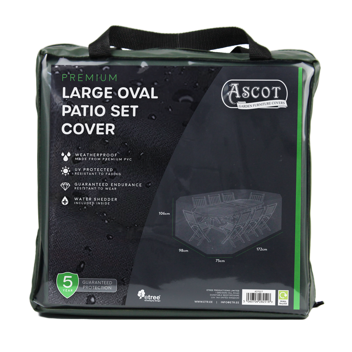 Etree Premium Patio Set Cover - Large Oval - 278 X 204 X 106 (H) cm