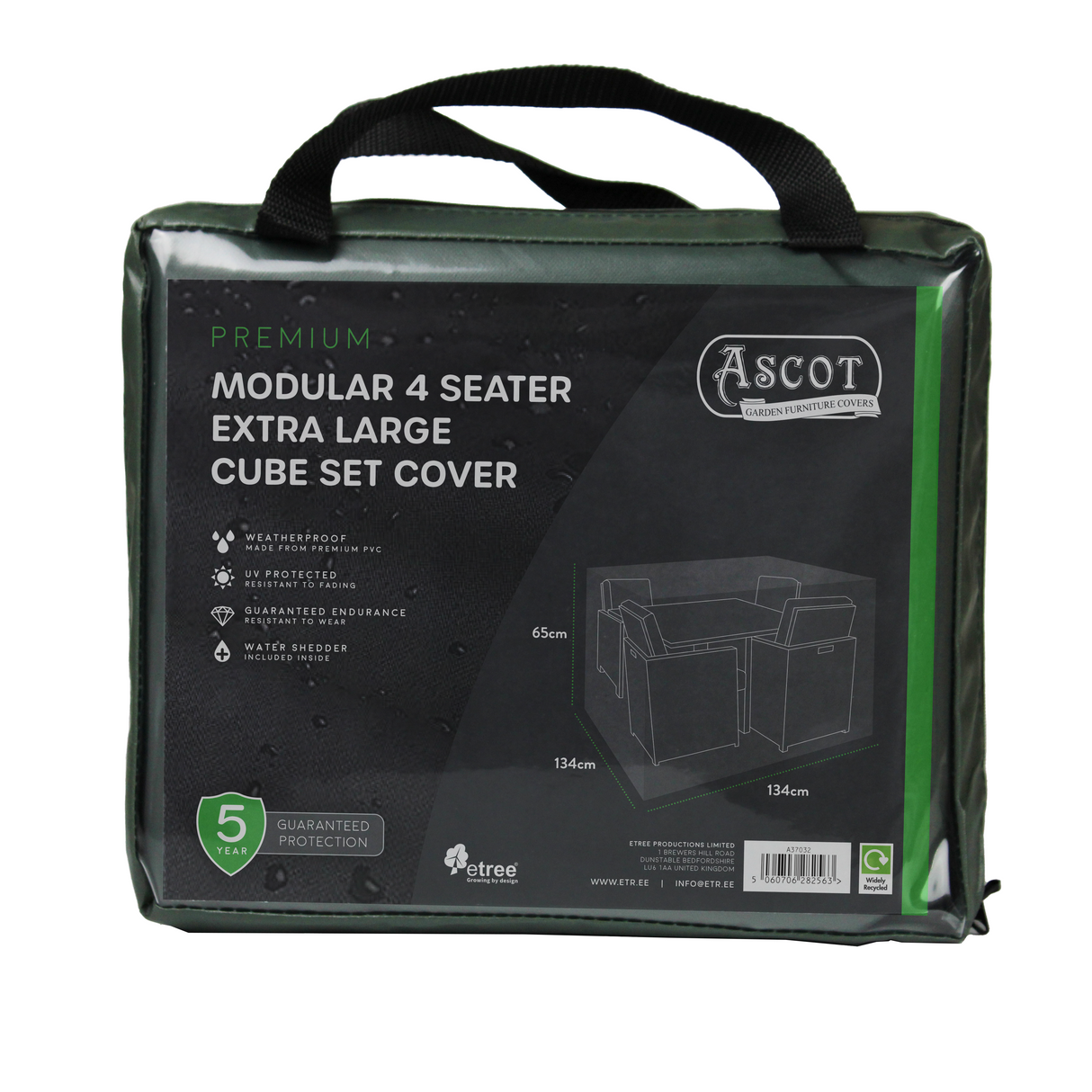 Etree Premium Modular 4 Seater Cube Set Cover XL - 134 X 134 X 65 H